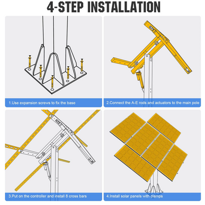 DUAL AXIS TRACKING SYSTEM WITH TRACKER (NO BATTERY)