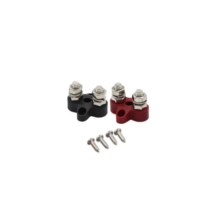 Dual Terminal Stud M8-linked set (1 red/1 black)