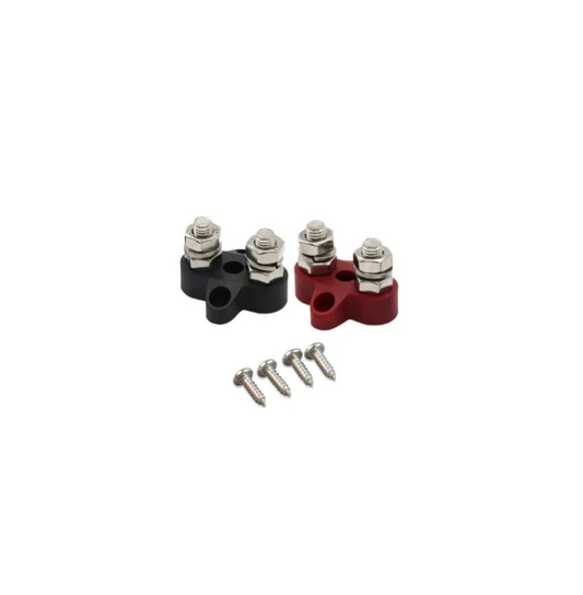 Dual Terminal Stud M8-linked set (1 red/1 black)